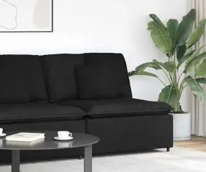 vidaXL Modul central de canapea modulară cu perne, negru, 100 cm
