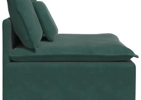 Modul central canapea modulară cu perne, verde închis, 100 cm - 4/5