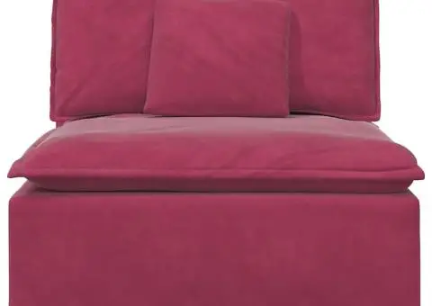 Modul central canapea modulară cu perne, roșu vin, 100 cm - 3/5