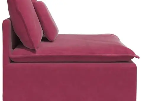 Modul central canapea modulară cu perne, roșu vin, 100 cm - 4/5