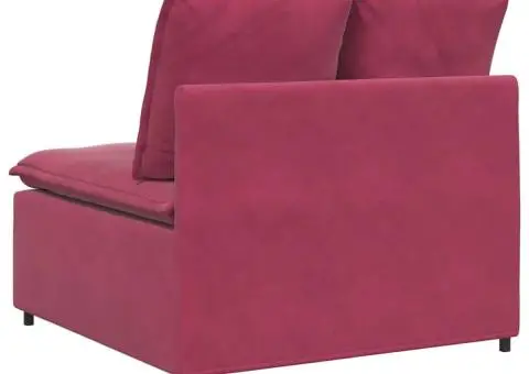 Modul central canapea modulară cu perne, roșu vin, 100 cm - 5/5