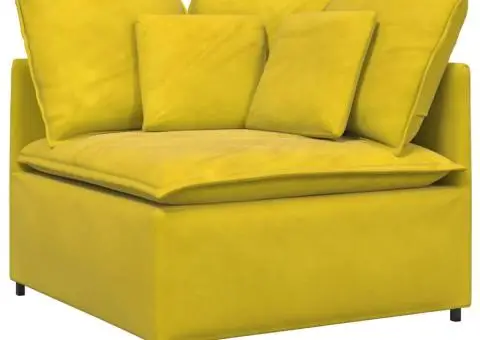 Modul modular de colț pentru canapea cu perne, galben, 100 cm - 2/5