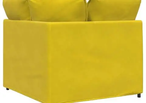 Modul modular de colț pentru canapea cu perne, galben, 100 cm - 5/5