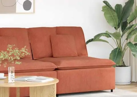 Modul central canapea modulară cu perne roșu portocaliu 100 cm - 1/5