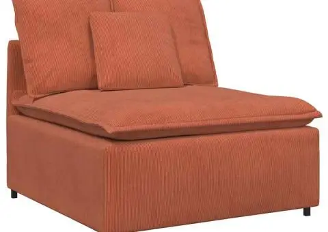 Modul central canapea modulară cu perne roșu portocaliu 100 cm - 2/5