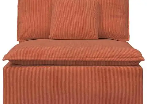 Modul central canapea modulară cu perne roșu portocaliu 100 cm - 3/5