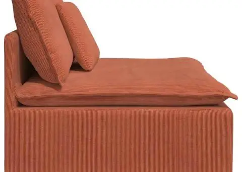 Modul central canapea modulară cu perne roșu portocaliu 100 cm - 4/5