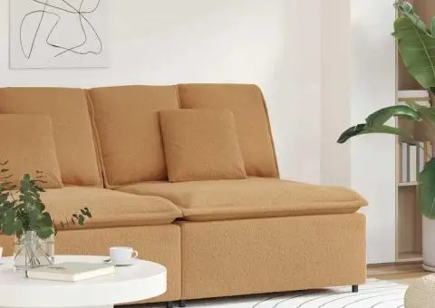 Modul central canapea modulară cu perne, bej, 100 cm - 1/5