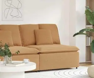 vidaXL Modul central canapea modulară cu perne, bej, 100 cm