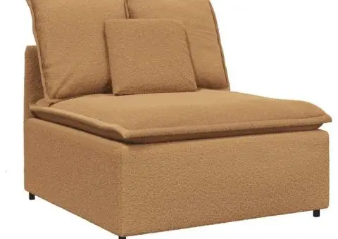 Modul central canapea modulară cu perne, bej, 100 cm - 2/5