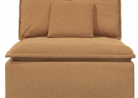 Modul central canapea modulară cu perne, bej, 100 cm - 3/5