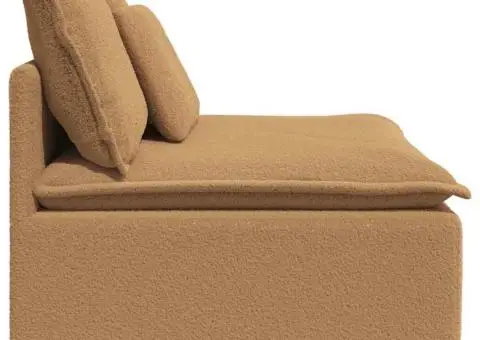 Modul central canapea modulară cu perne, bej, 100 cm - 4/5