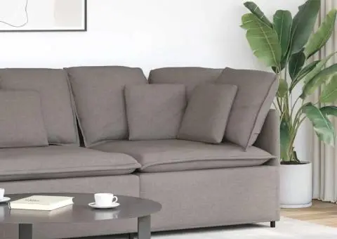 Modul de colț pentru canapea modulară cu perne gri taupe 100 cm - 1/5