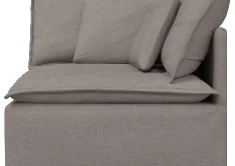 Modul de colț pentru canapea modulară cu perne gri taupe 100 cm - 3/5