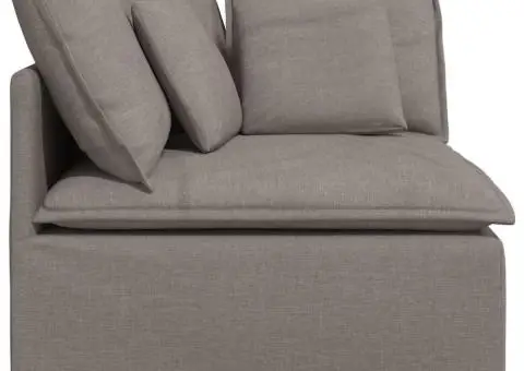 Modul de colț pentru canapea modulară cu perne gri taupe 100 cm - 4/5