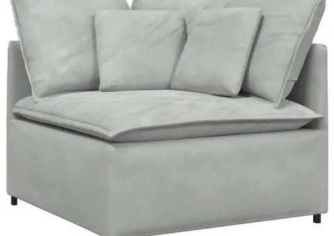 Modul modular de colț pentru canapea cu perne gri deschis 100cm - 2/5