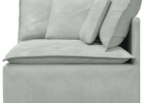 Modul modular de colț pentru canapea cu perne gri deschis 100cm - 3/5