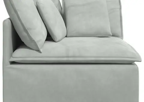 Modul modular de colț pentru canapea cu perne gri deschis 100cm - 4/5