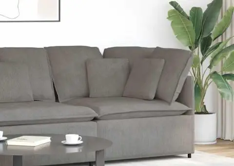 Modul modular de colț pentru canapea cu perne gri deschis 100cm - 1/5