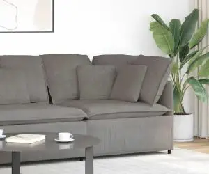 vidaXL Modul modular de colț pentru canapea cu perne gri deschis 100cm