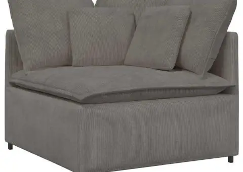 Modul modular de colț pentru canapea cu perne gri deschis 100cm - 2/5