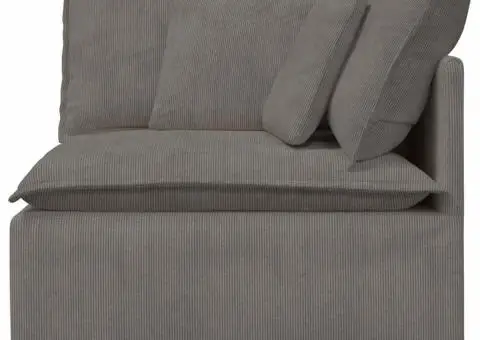 Modul modular de colț pentru canapea cu perne gri deschis 100cm - 3/5