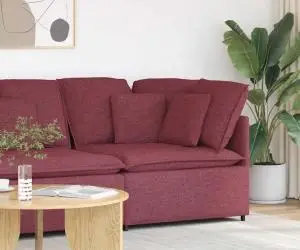 vidaXL Modul modular de colț pentru canapea cu perne, roșu vin, 100 cm