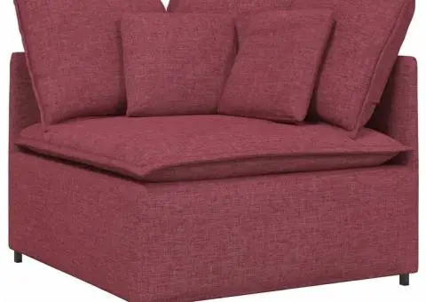 Modul modular de colț pentru canapea cu perne, roșu vin, 100 cm - 2/5