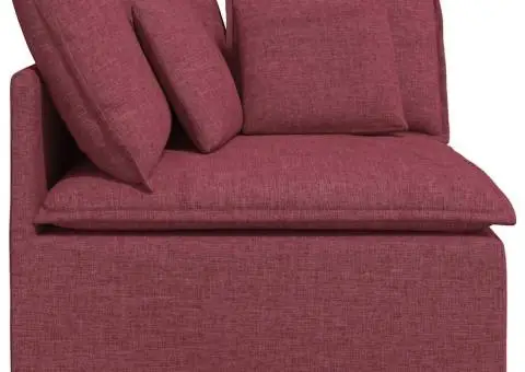 Modul modular de colț pentru canapea cu perne, roșu vin, 100 cm - 4/5