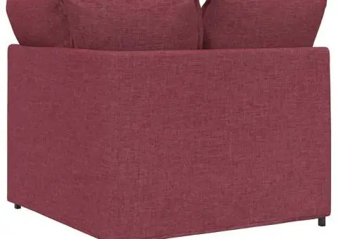 Modul modular de colț pentru canapea cu perne, roșu vin, 100 cm - 5/5