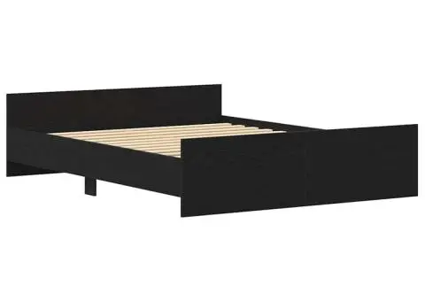 Cadru pat fără saltea, stejar negru, 160x200 cm, lemn prelucrat - 5/5