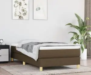 vidaXL Cadru de pat fără saltea, maro închis, 100x200 cm, textil