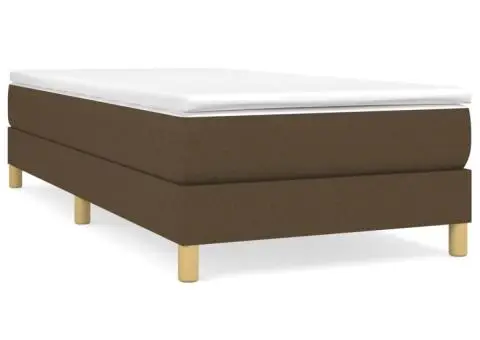 Cadru de pat fără saltea, maro închis, 100x200 cm, textil - 2/5