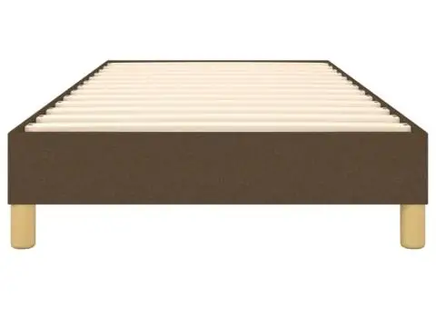 Cadru de pat fără saltea, maro închis, 100x200 cm, textil - 5/5