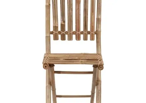 Scaune de grădină pliabile cu perne, 2 buc., bambus - 4/5