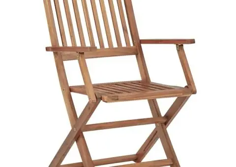 Scaune grădină pliabile, cu perne, 4 buc., lemn masiv de acacia - 4/5