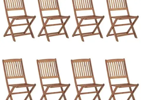 Scaune de grădină pliabile cu perne, 8 buc., lemn masiv acacia - 2/5