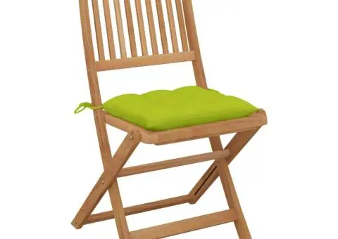 Scaune de grădină pliabile cu perne, 8 buc., lemn masiv acacia - 3/5