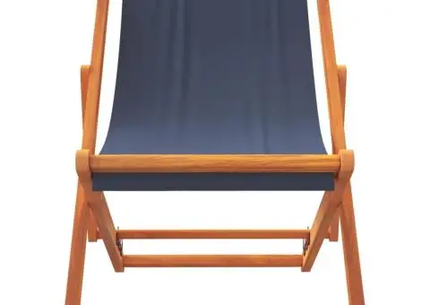 Scaune de plajă pliante, 2 buc., albastru, material textil - 4/5