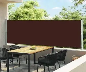 vidaXL Copertină laterală retractabilă de terasă, maro, 140 x 600 cm
