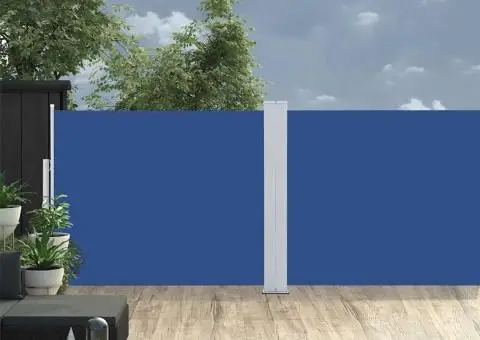 Copertină laterală retractabilă de terasă, albastru, 170x1200cm - 1/5