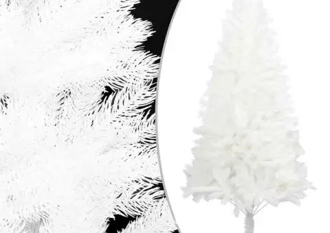 Brad de Crăciun artificial, ace cu aspect natural, alb, 180 cm - 1/5