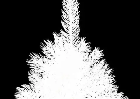 Brad de Crăciun artificial, ace cu aspect natural, alb, 180 cm - 3/5