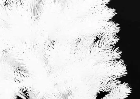 Brad de Crăciun artificial, ace cu aspect natural, alb, 180 cm - 4/5