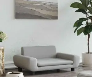 vidaXL Pat de câini, gri deschis, 70x45x33 cm, catifea