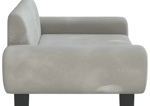 Pat de câini, gri deschis, 70x45x33 cm, catifea - 4/5