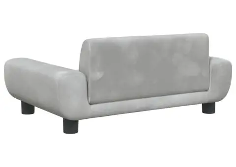 Pat de câini, gri deschis, 70x45x33 cm, catifea - 5/5