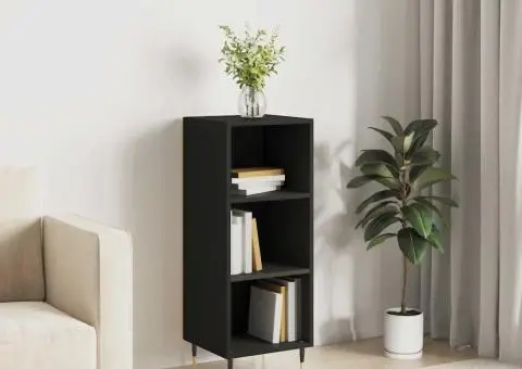 Servantă, negru, 34,5x32,5x90 cm, lemn compozit - 1/5