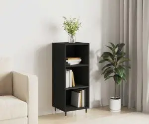 vidaXL Servantă, negru, 34,5x32,5x90 cm, lemn compozit