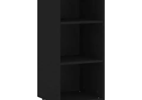 Servantă, negru, 34,5x32,5x90 cm, lemn compozit - 2/5